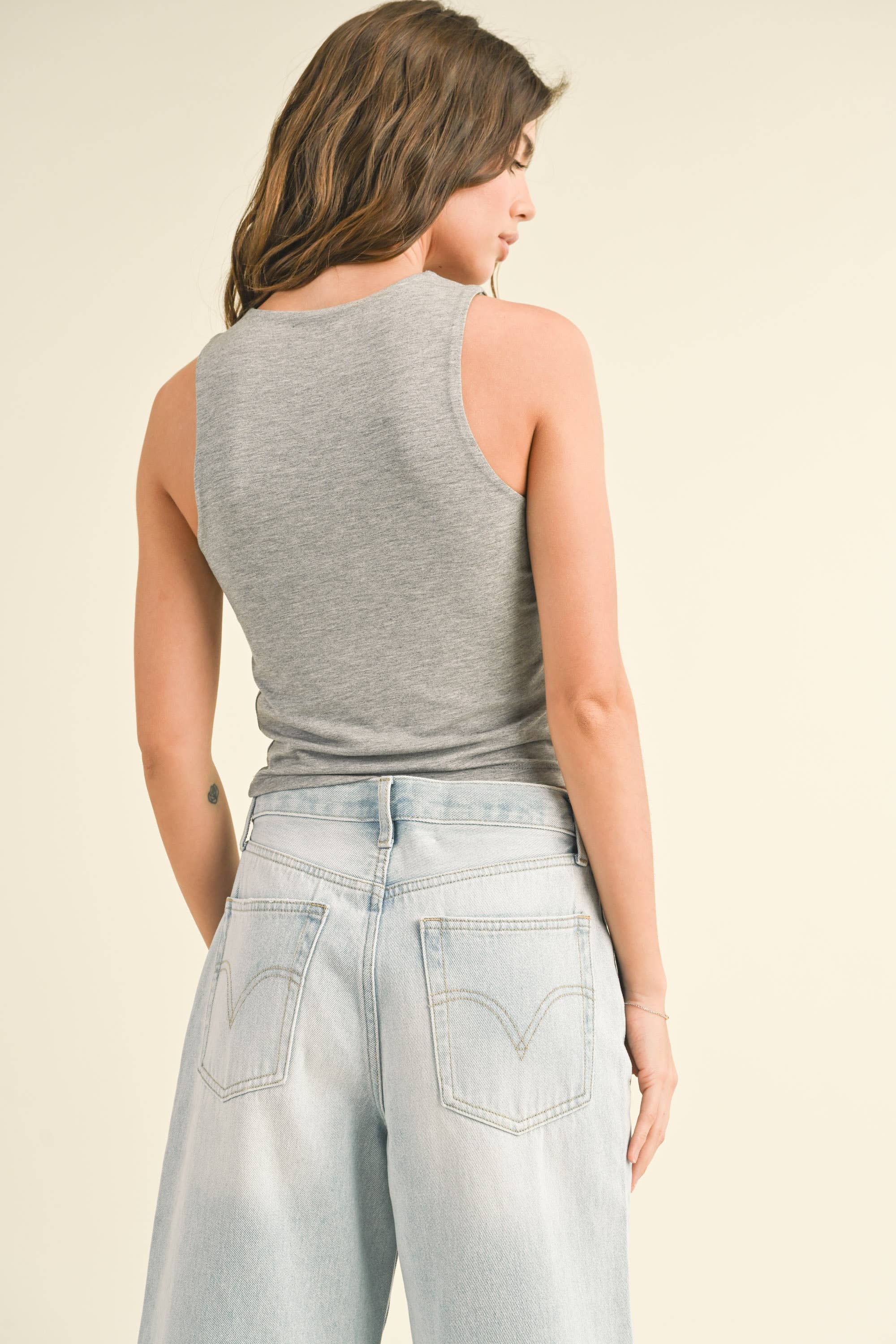 Double Layered High Neck Tank Top – Sorella Boutique